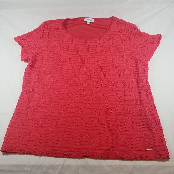 Calvin Klein Pink Textured Blouse - Picture 1 of 8